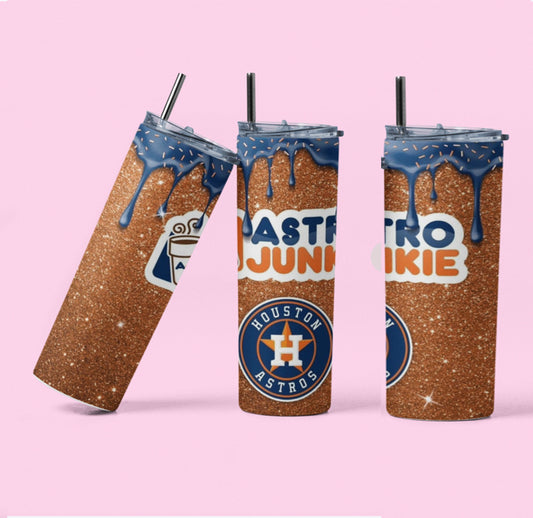 Astros Junkie 20 oz Tumbler W Straw!