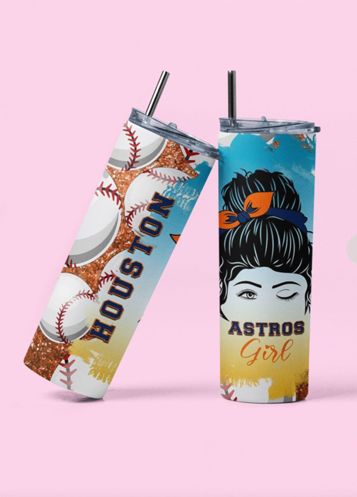 Astros Girl 20 oz Tumbler W Straw!