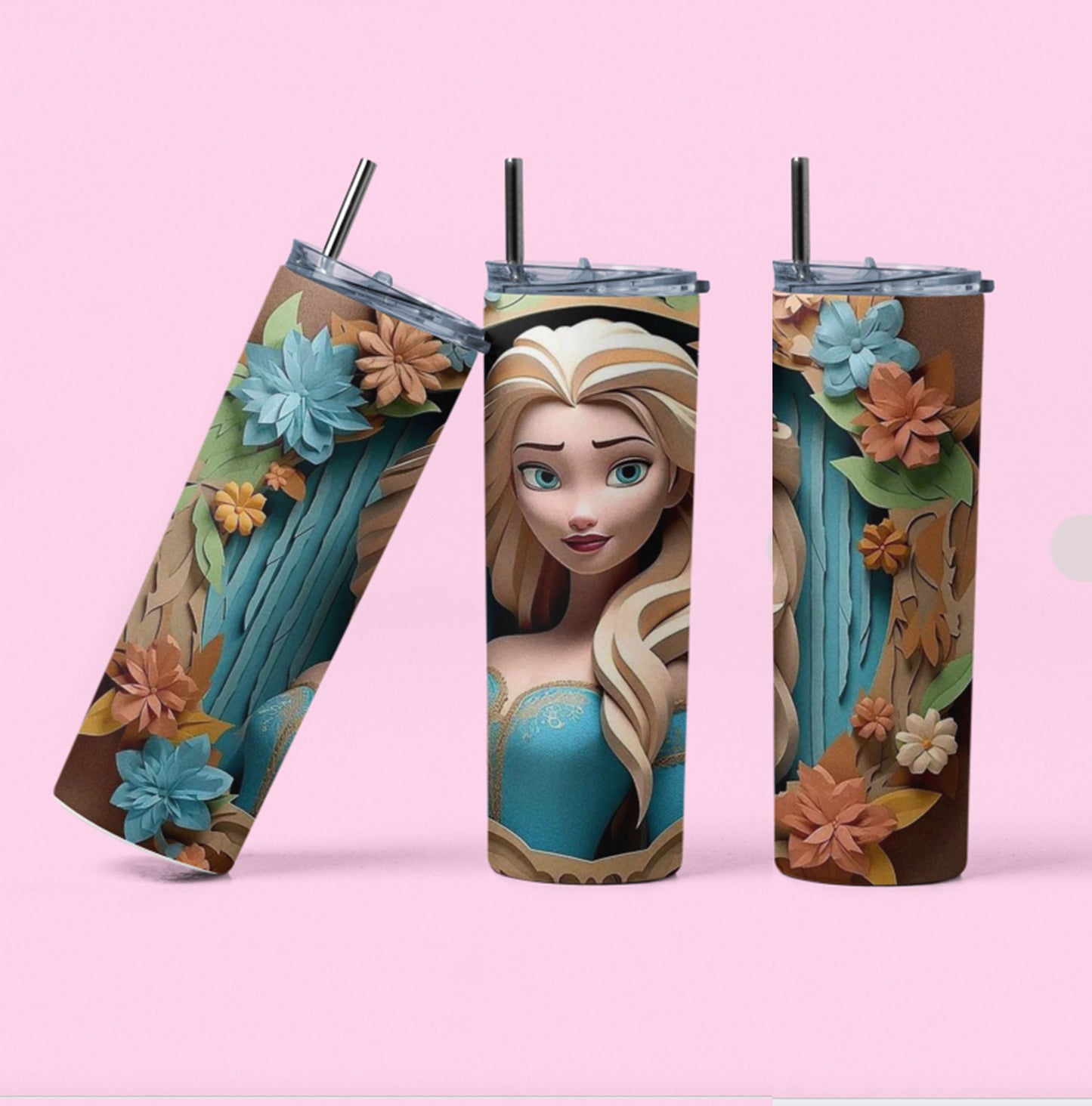 Elsa Color Pop 20 oz Tumbler W Straw!