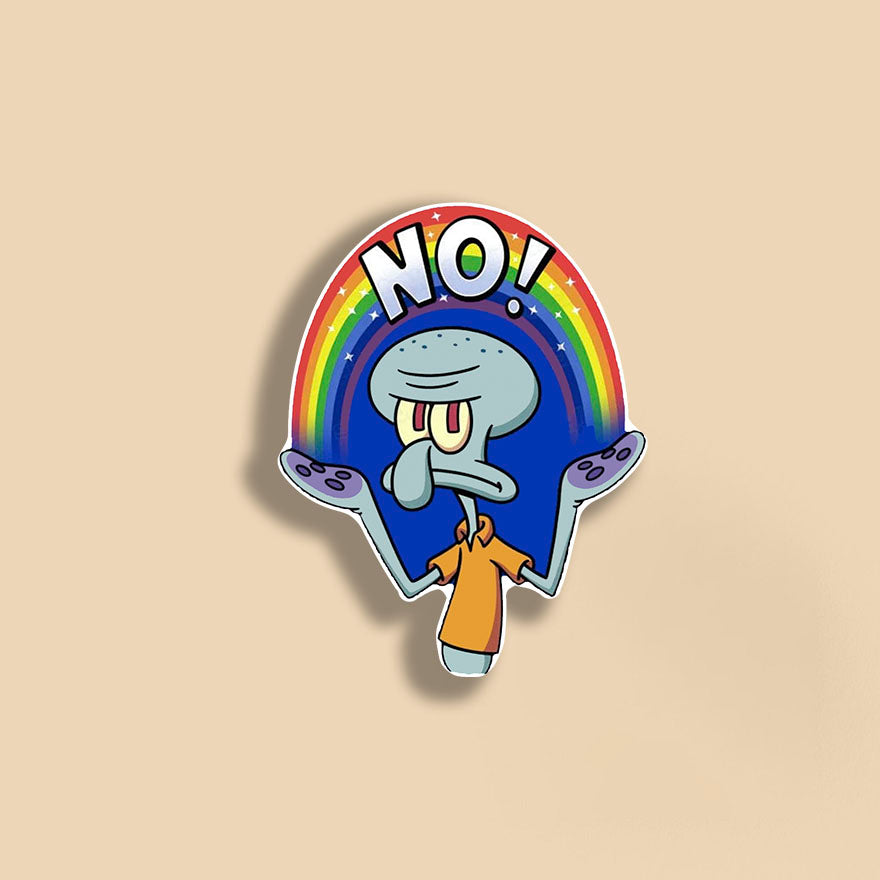 Squidward No Sticker | Vinyl Sticker | Funny Stickers | Vinyl Stickers | Disney Stickers | Planner Sticker | Gift Idea