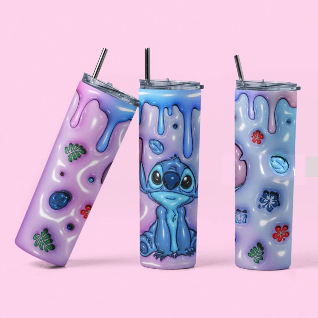 3D Stitch 20 oz Tumbler W Straw!