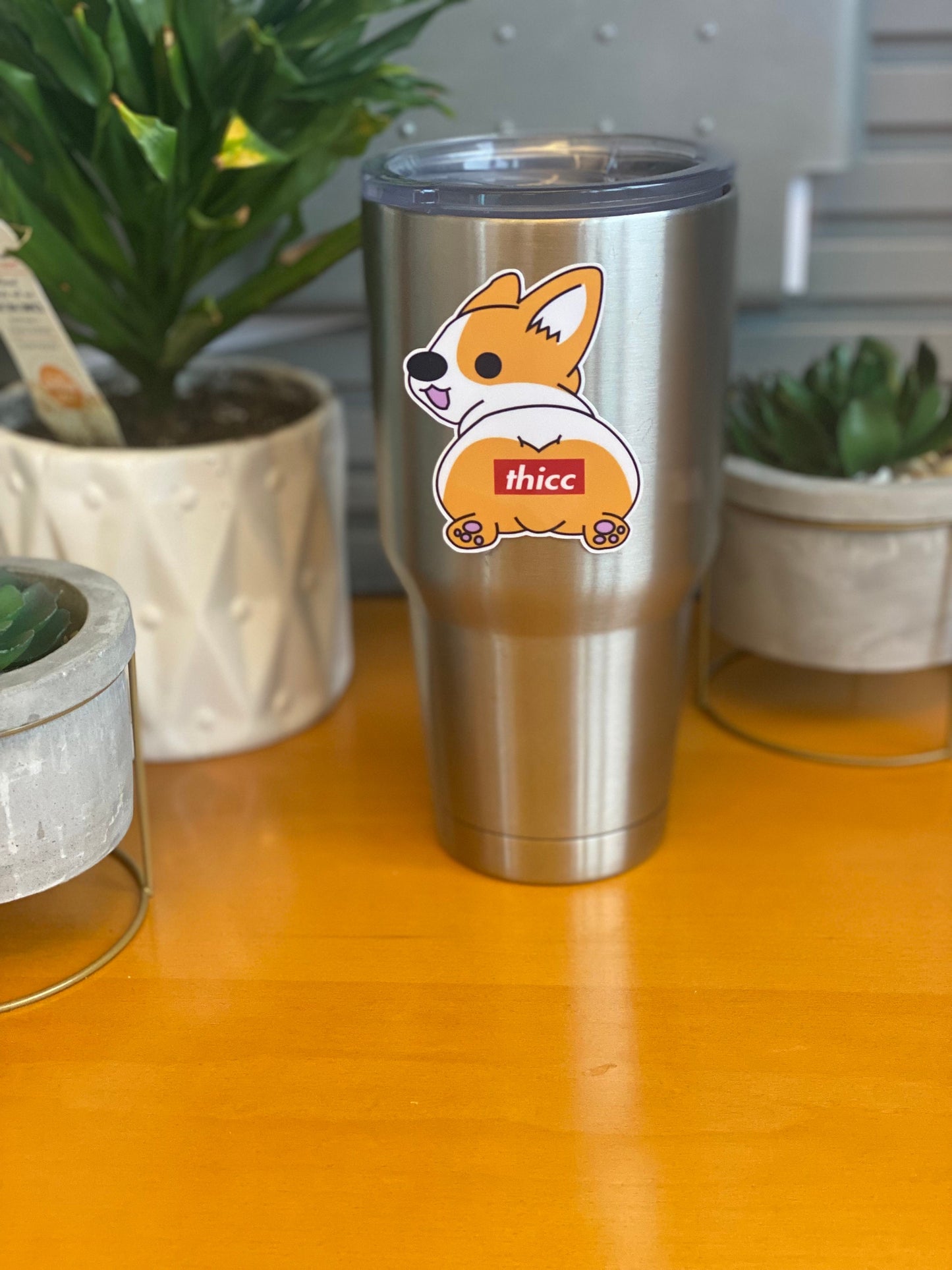 Adorable Thicc Corgi Vinyl Sticker - Waterproof and Durable for Laptop, Water Bottles, and More!