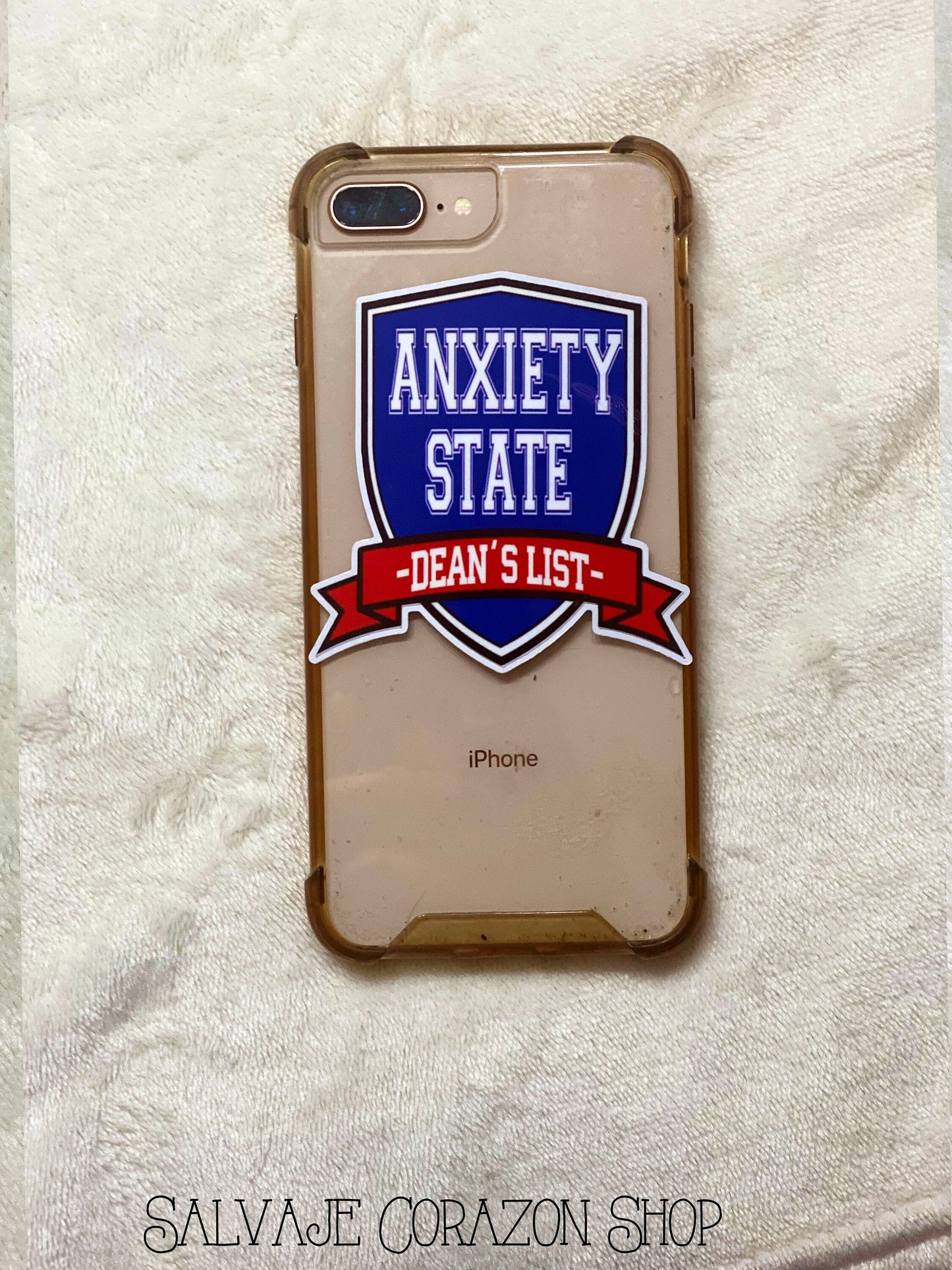 Anxiety State Dean's List Vinyl Sticker | Funny Stickers | Vinyl Stickers | Mental Health Stickers | Planner Stickers | Gift Idea