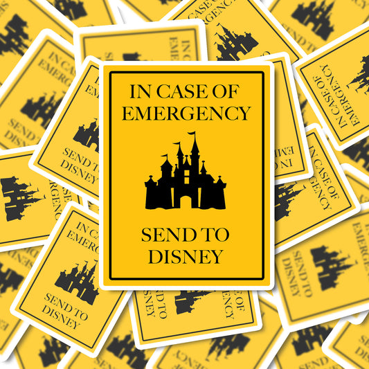 In Case Of Emergency Send To Disney Stickers Vinyl Sticker | Funny Stickers | Vinyl Stickers | Disney Stickers | Planner Sticker | Gift Idea