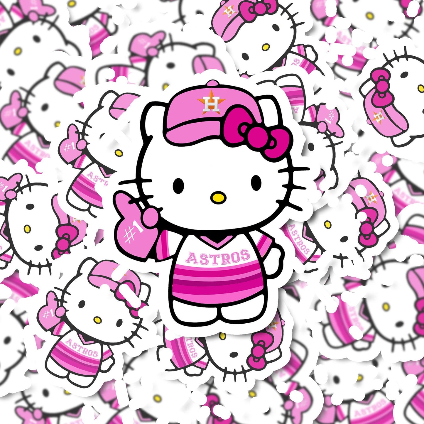 Houston Astros Hello Kitty Inspired Sticker - Water Resistant