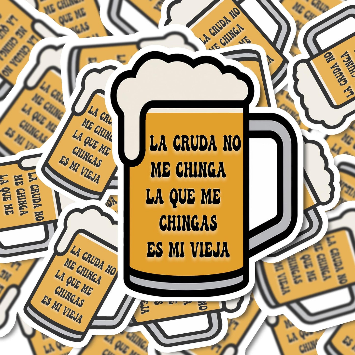 La Cruda no me chinga|| Funny Spanish Street Signs Holographic Sticker |  Spanish Phrases | Latino Humor