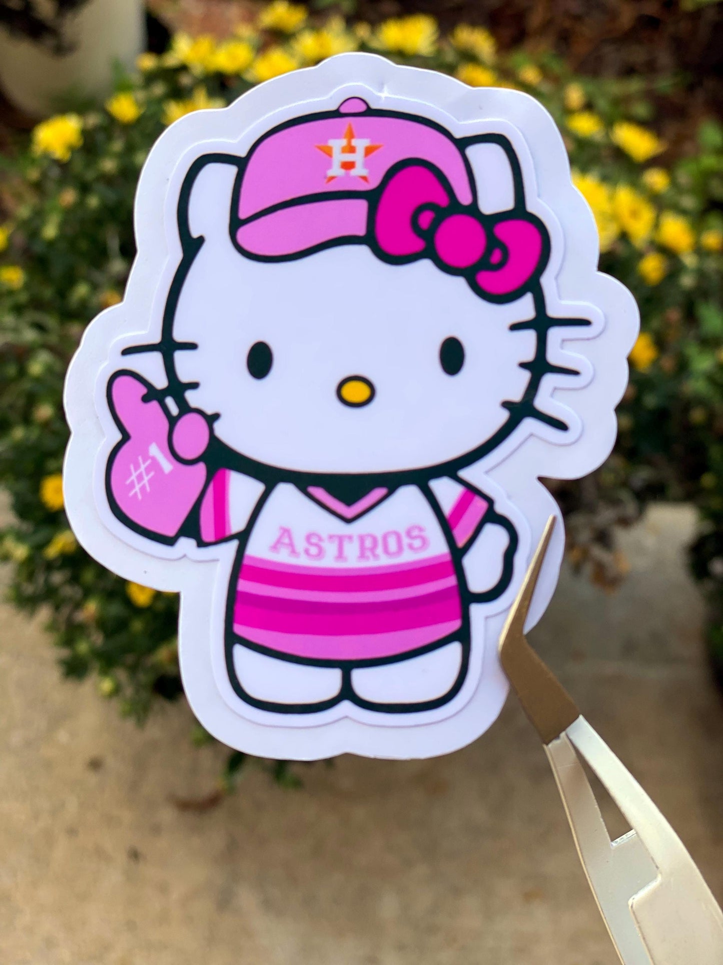 Houston Astros Hello Kitty Inspired Sticker - Water Resistant