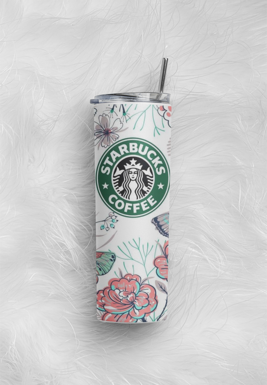 Flower and Butterfly Starbucks