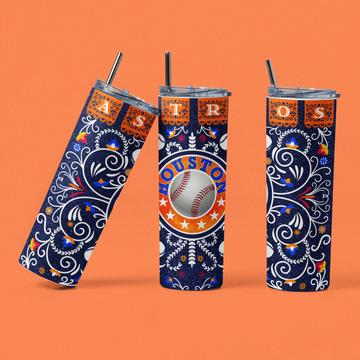 Houston Astros Fiesta 20 oz Tumbler W Straw!