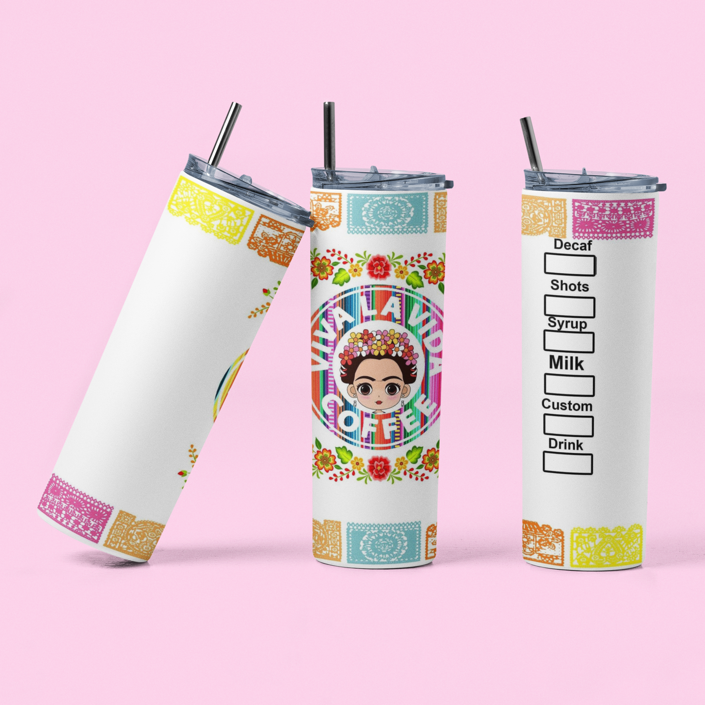 Frida and Chisme 20 oz Tumbler W Straw!