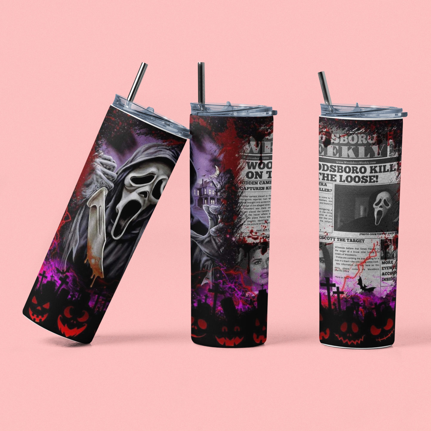 Ghostface 1 20 oz Tumbler W Straw!