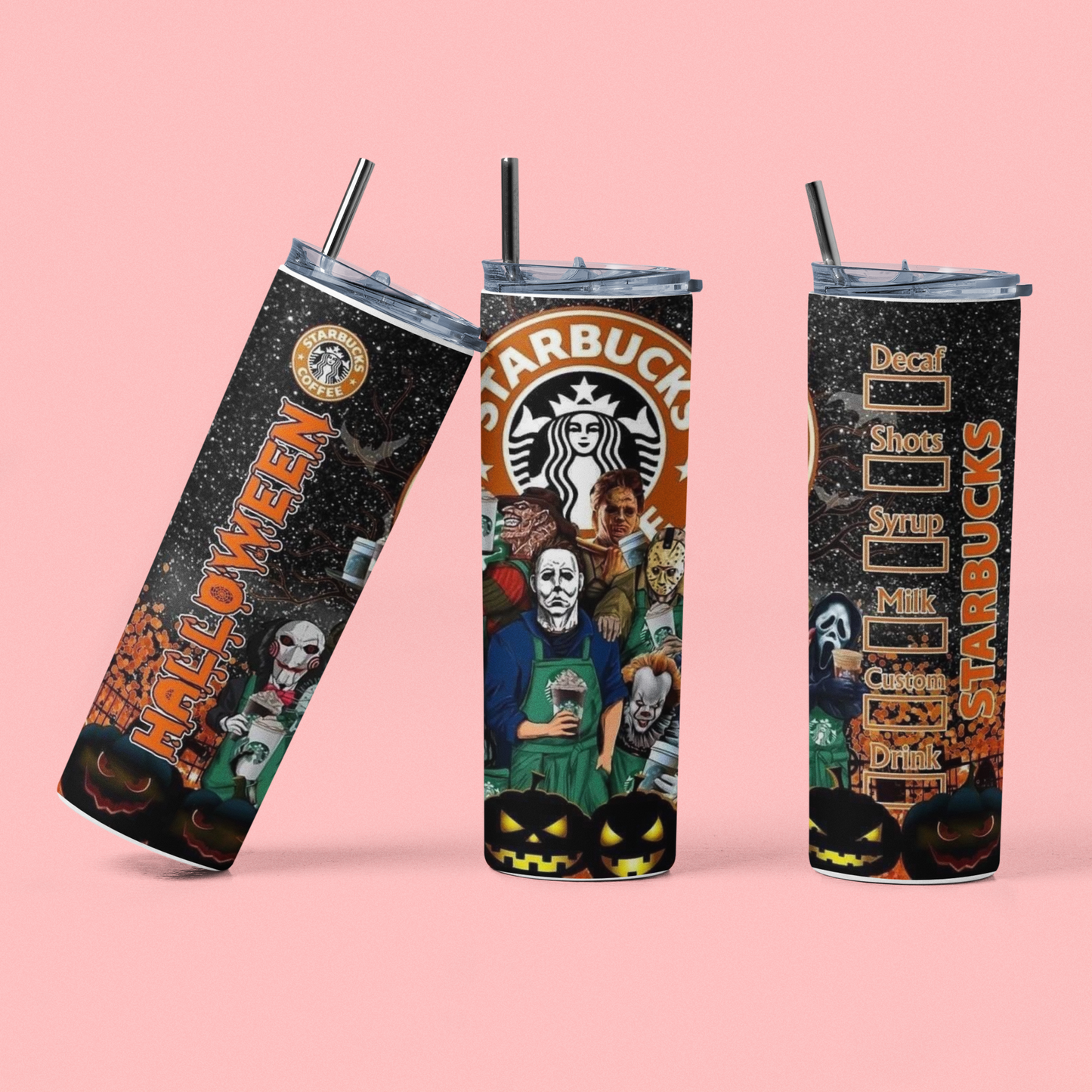 Halloween Starbucks 20 oz Tumbler W Straw!